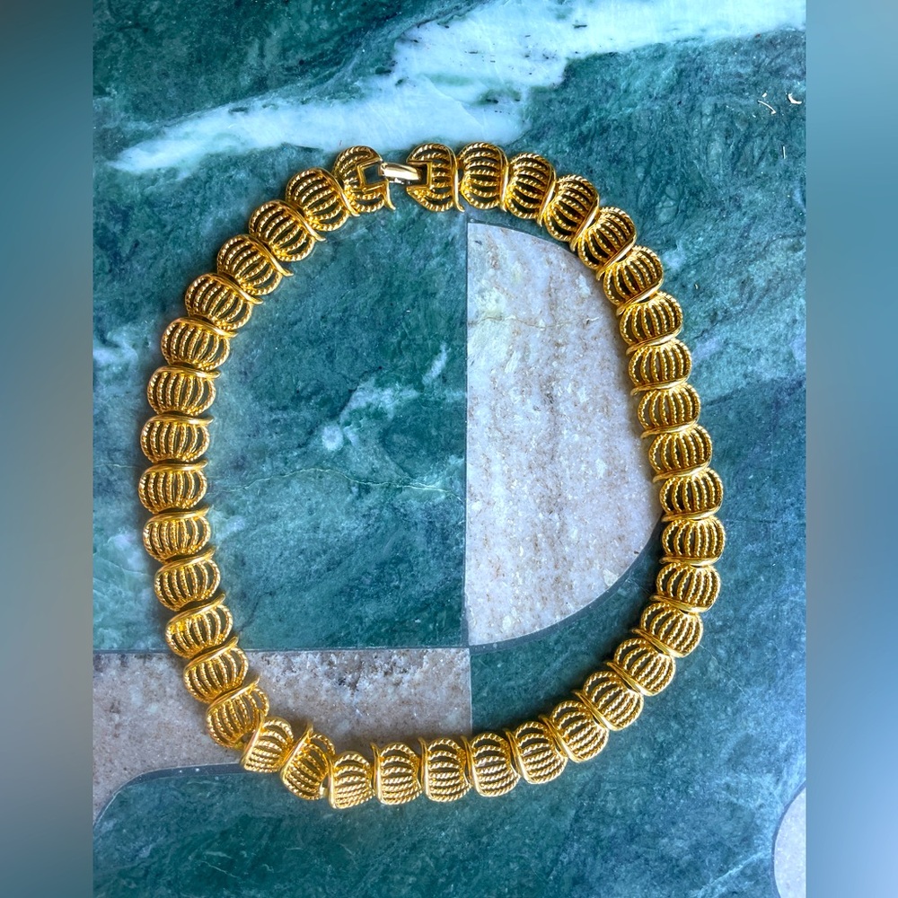 Vintage Napier Classic Gold Tone Choker Necklace